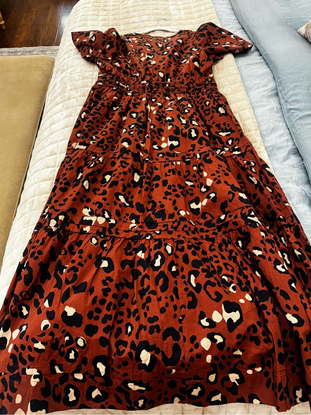 Anthropologie Rust Leopard Tiered Maxi Dress - Picture 6 of 9